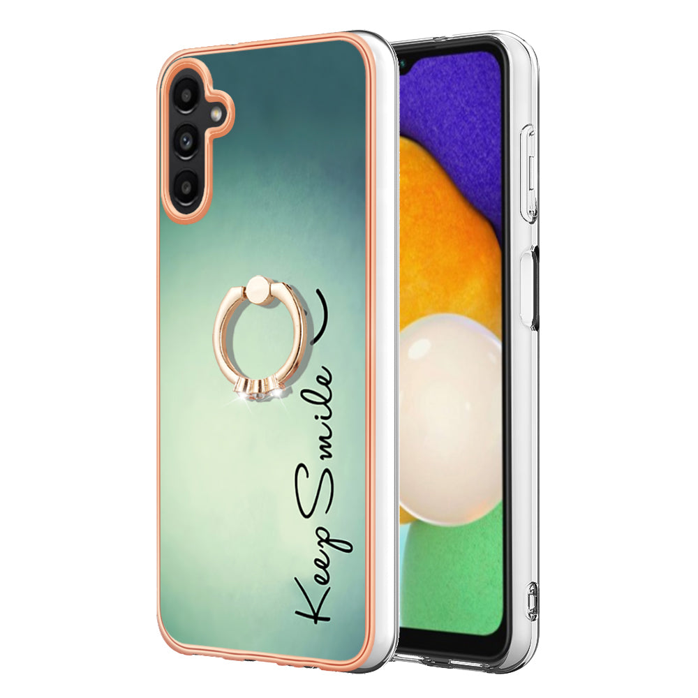 YB IMD Series-20 Style D for Samsung Galaxy A35 5G Kickstand Case 2.0mm Slim TPU Phone Cover - Keep Smile YB IMD Series-20 Style D for Samsung Galaxy A35 5G Kickstand Case 2.0mm Slim TPU Phone Cover - Keep Smile